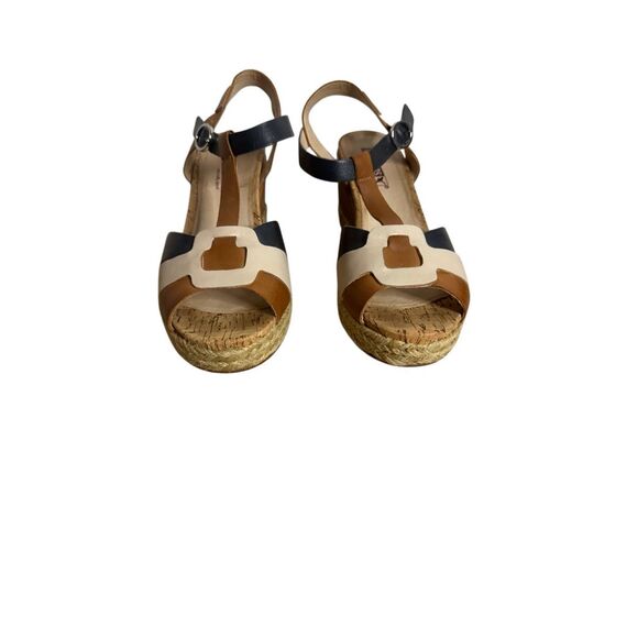 Pikolinos Women's Mojacar Leather Wedge Espadrille Sandals Multicolor Size 39 - Picture 1 of 7